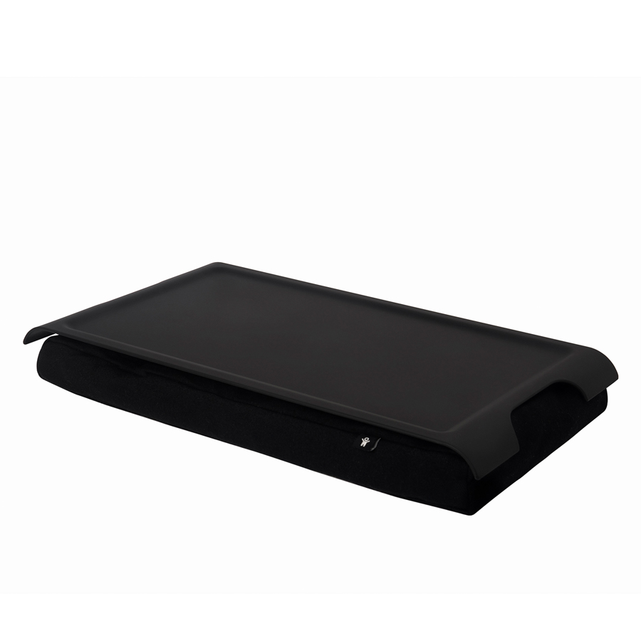 Mini Laptray, Anti-Slip - Black/Black cushion. 46x23x6,5 cm. Plastic, cotton