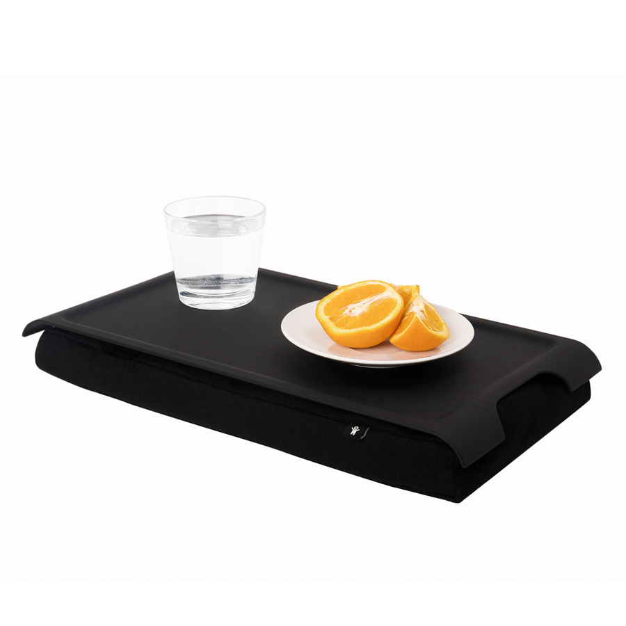 Mini Laptray, Anti-Slip - Black/Black cushion. 46x23x6,5 cm. Plastic, cotton - 7