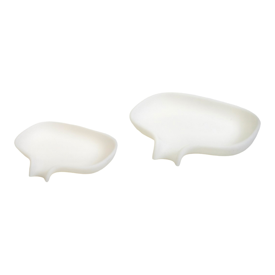 Soap dish with draining spout. SMALL - White. 10,8x8,5x2 cm. Silicone - 3