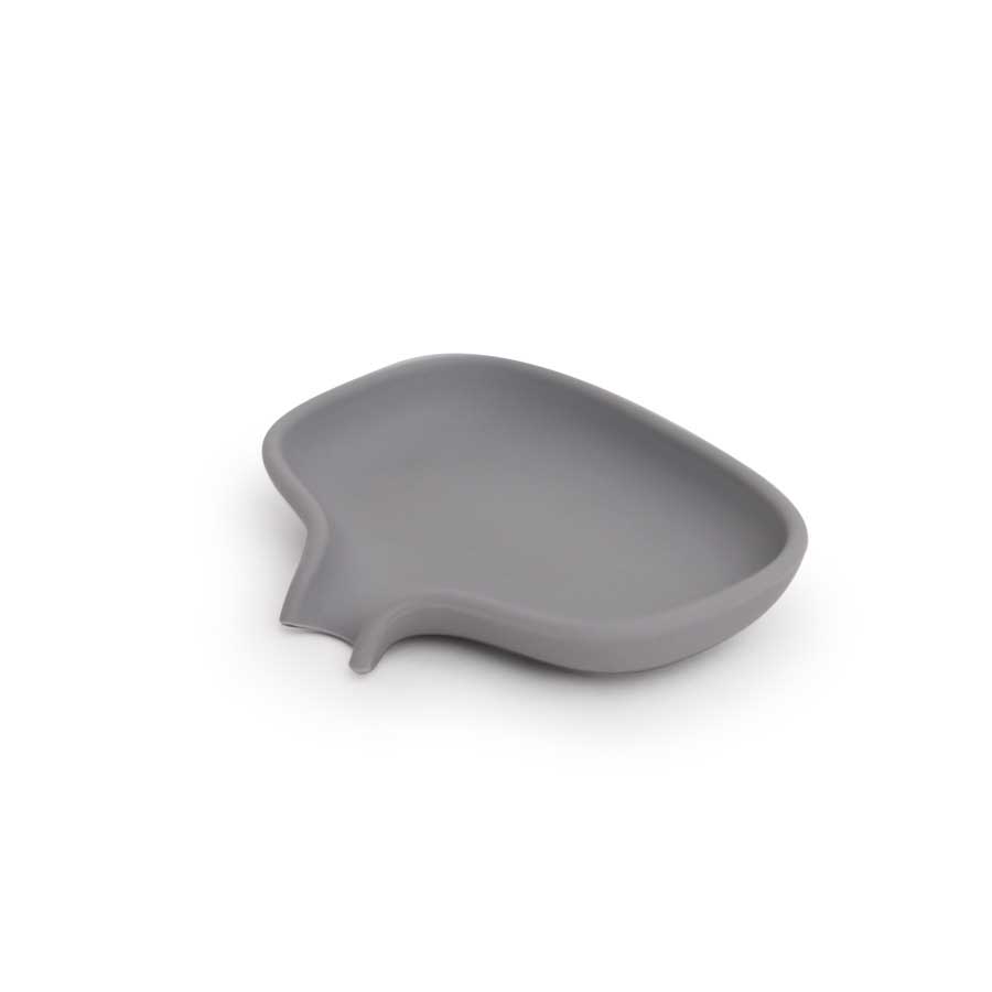 Soap dish with draining spout. SMALL - Stone Gray. 10,8x8,5x2 cm. Silicone - 1