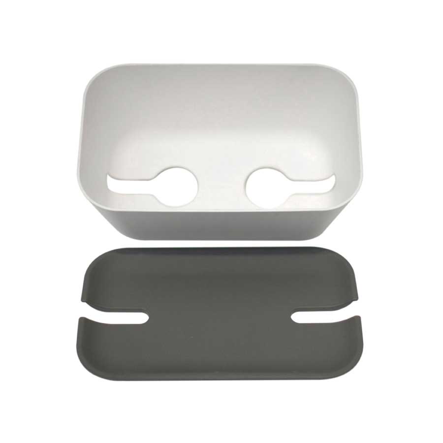 Cable Organiser M. Hideaway - White/Dark Gray. 30x18x13,8 cm. Plastic, silicone - 2