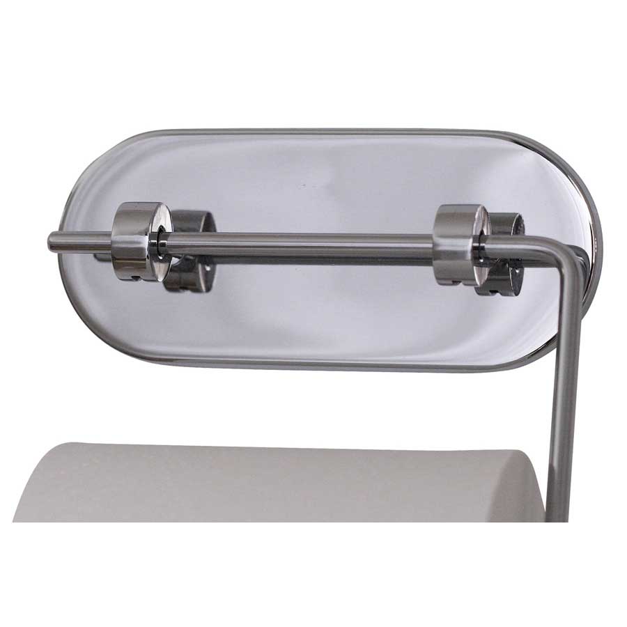 Round Toilet Roll Holder. Suction cup mount. - Polished. 12,5x5 cm. Chromed stainless steel 