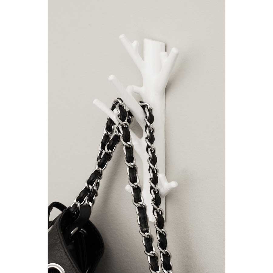 Branch Hanger Medium - White. 8,5x17x6 cm. Cast iron - 3