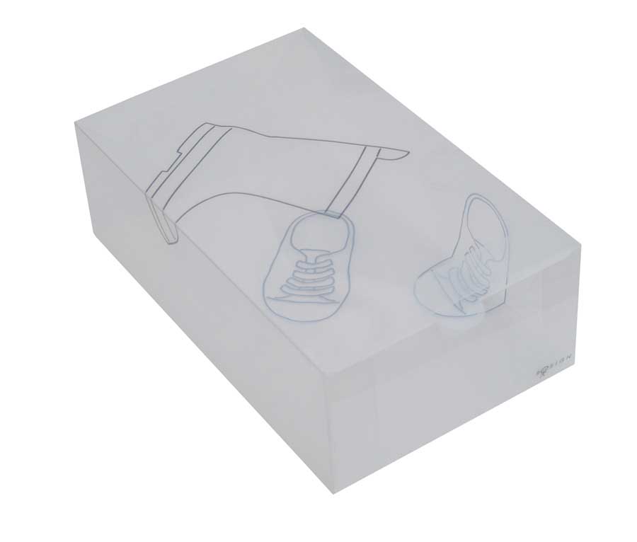 Shoe box for children's shoes, 2 pack
Clear plastic / Black Print