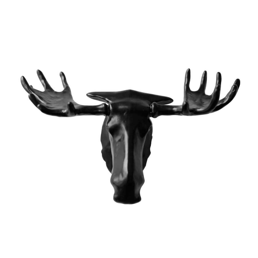 Moose Hook - Matte black. 22x12,5x13,8 cm. Lacquered cast zinc - 1